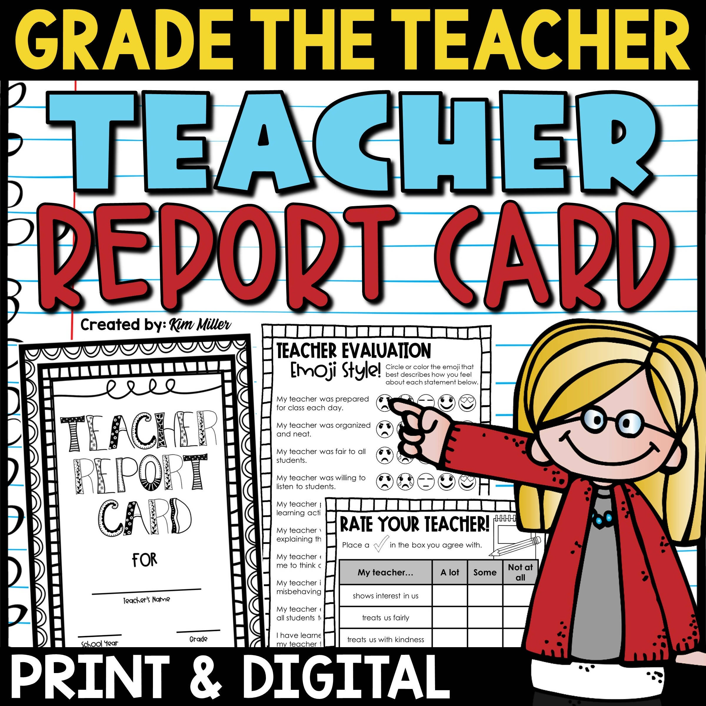 End of the Year Activities Teacher Report Card End of Year Grade the T ...