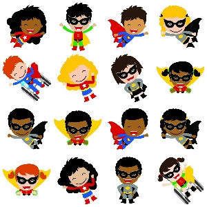 Mulicultural Cut Out Superheroes by UPRINT