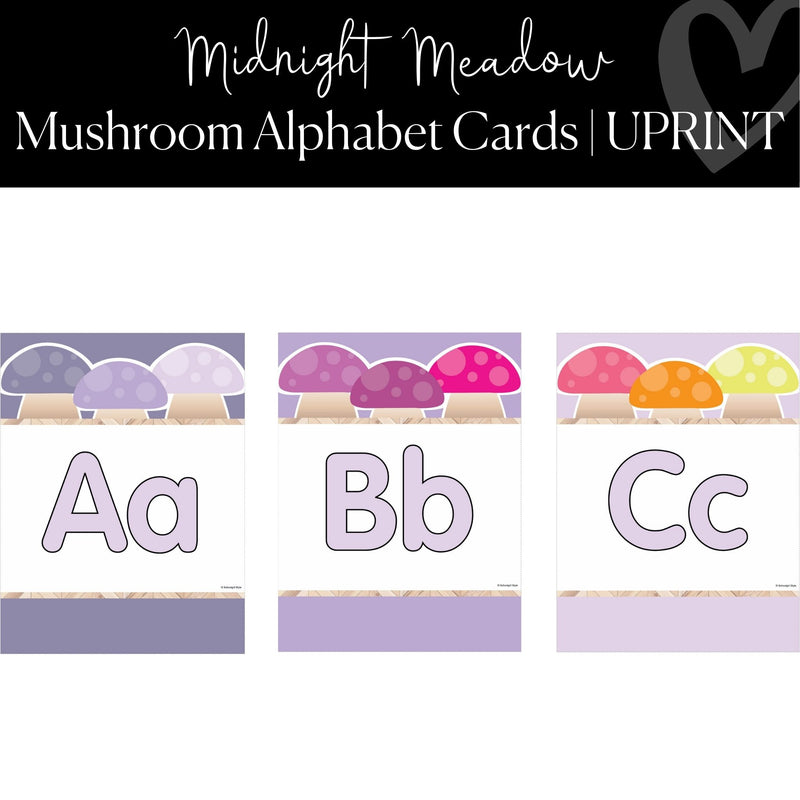 Printable Alphabet Poster Classroom Decor Midnight Meadow by UPRINT