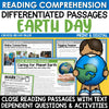 Earth Day Activities Close Reading Comprehension Passages Differentiated Reading