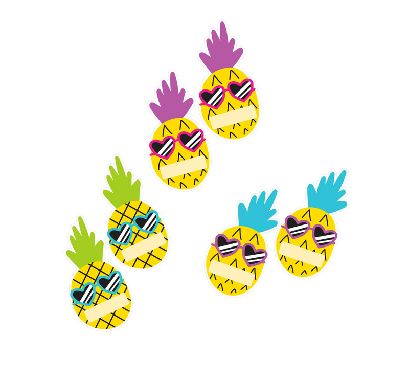 Editable Name Tag Cutout Neon Pop Pineapple by UPRINT