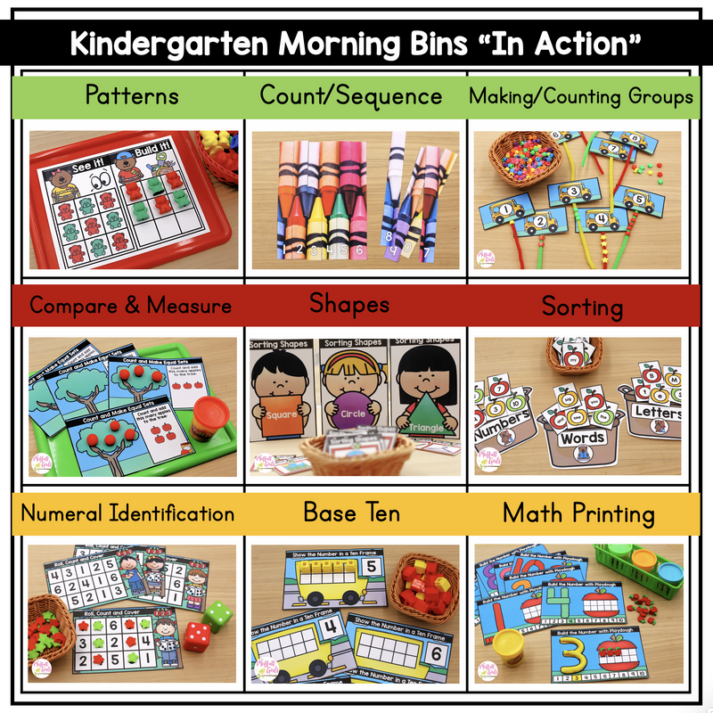 Kindergarten Back to School Morning Bins | Annie Moffatt | The Moffatt Girls