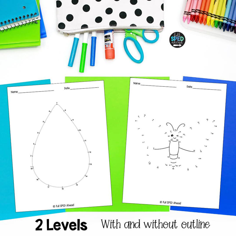 Dot to Dot Spring Season Tracing Worksheets Leisure Fun Center Special Education