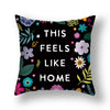 classroom pillow with florals on black