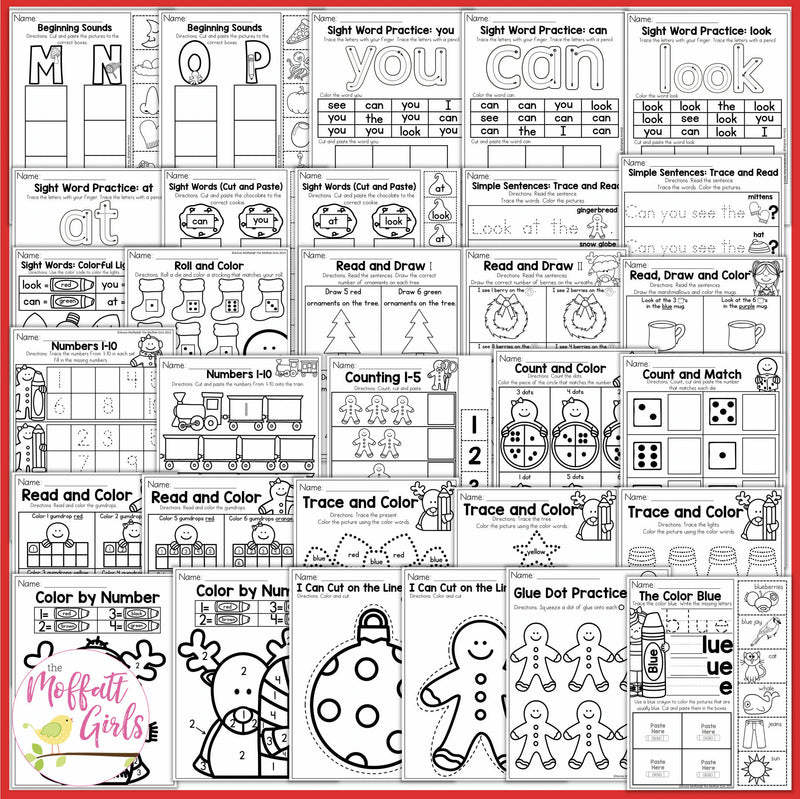 Preschool December NO PREP Packet | Printable Classroom Resource | The ...
