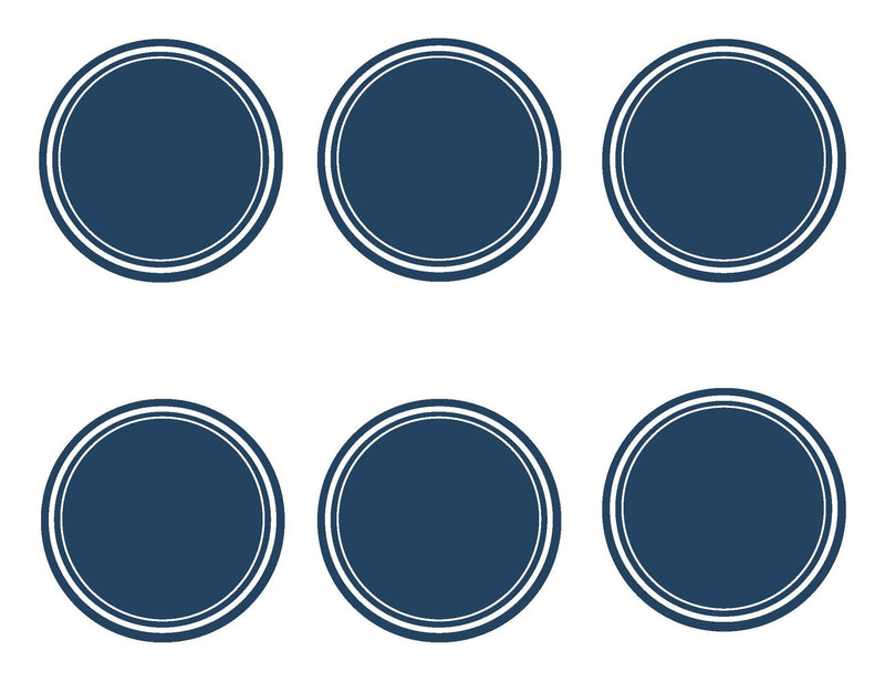 3 Inch Round Labels Preppy Nautical Red and Navy Blue by UPRINT