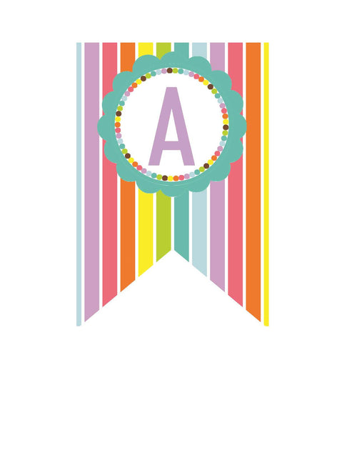 Bright Banner Letters Stripes Classroom Decor by UPRINT