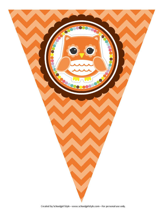 Bright Owls Chevron Pennants | Bright Owls | UPRINT | Schoolgirl Style