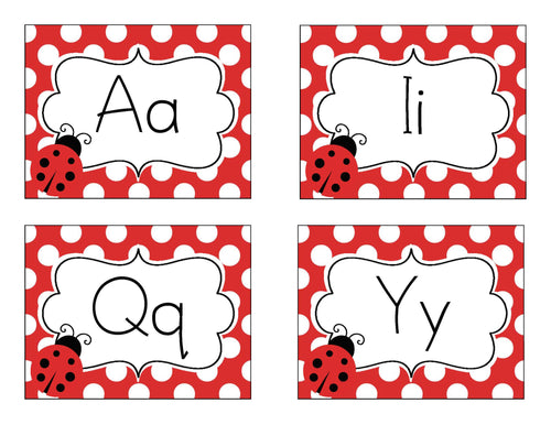 Word Wall Labels | Lovely Ladybugs | UPRINT | Schoolgirl Style