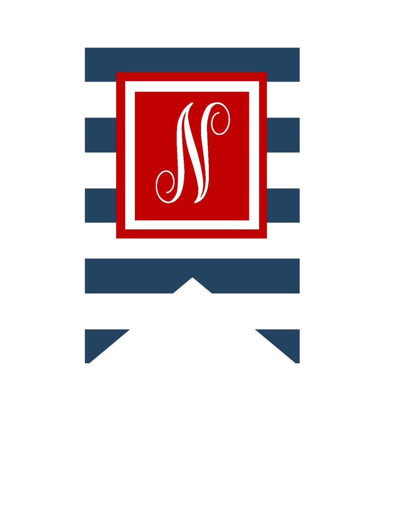 Banner Letters Preppy Nautical Red and Navy Blue by UPRINT