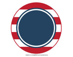 Table/Center Signs | Preppy Nautical Red and Navy Blue | UPRINT | Schoolgirl Style