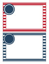 Preppy Nautical Red and Navy Blue Stationary Set {UPRINT}