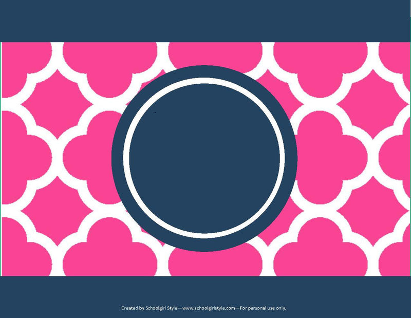 Preppy Nautical Hot Pink and Navy Blue Can Covers {UPRINT}