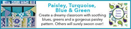 "Paisley, Turquoise, Blue & Green" Full UPRINT Bundle | Printable Classroom Decor | Teacher Classroom Decor | Schoolgirl Style