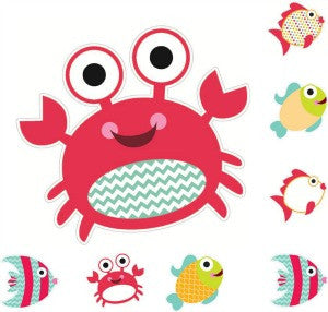 Crab and Fish Cut Out By the Seas by UPRINT