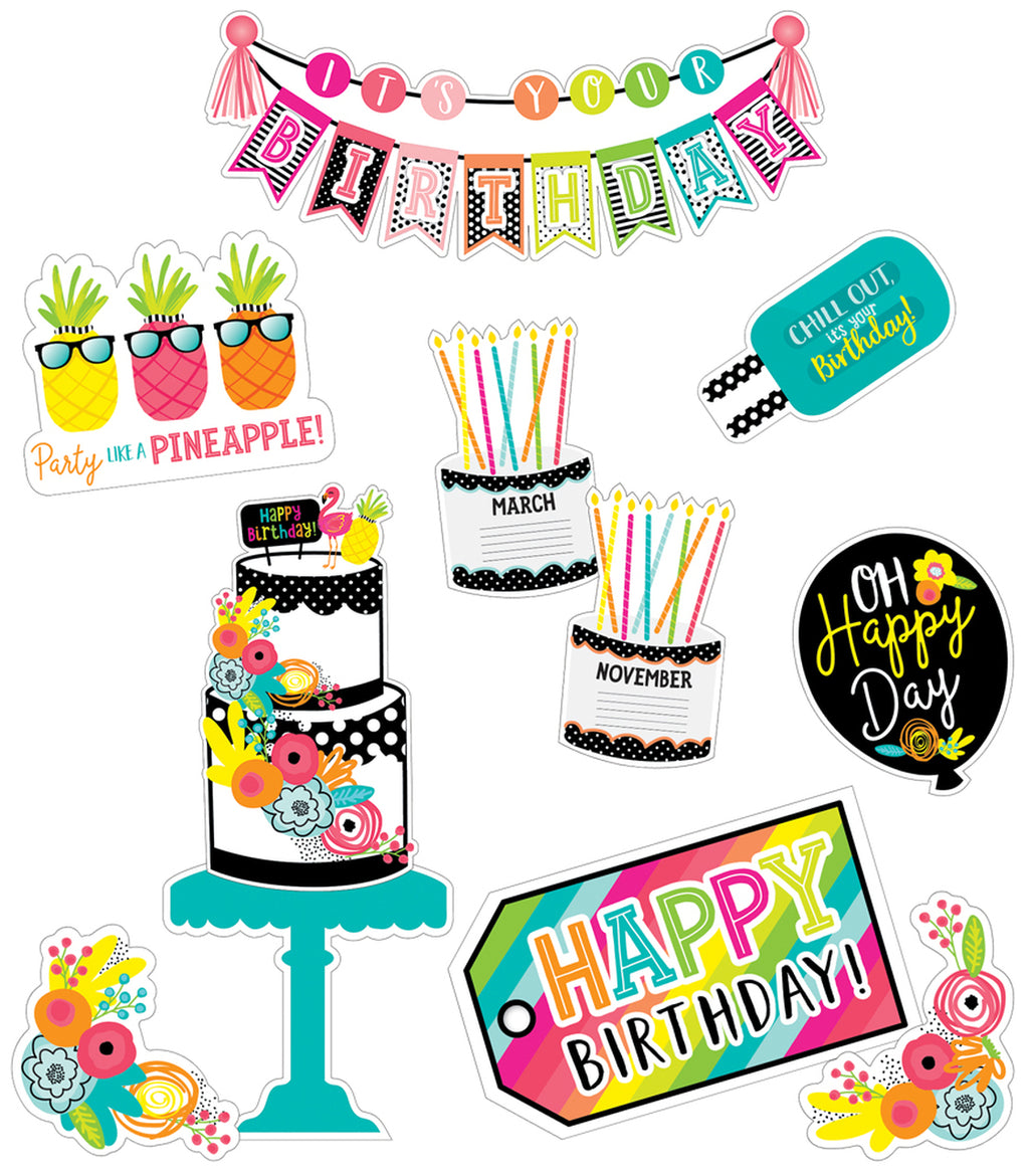 Schoolgirl Style - Simply Stylish Tropical Pineapple Birthday Bulletin