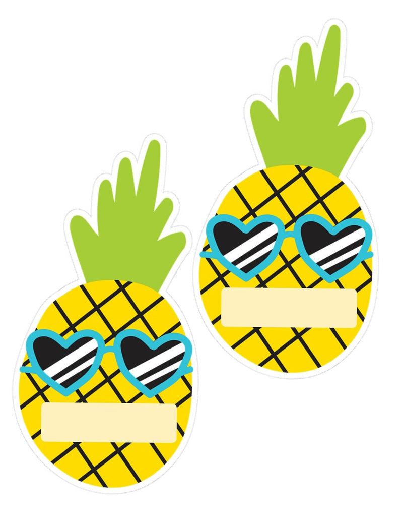 Editable Name Tag Cutouts | Neon Pop - Pineapple | UPRINT | Schoolgirl Style