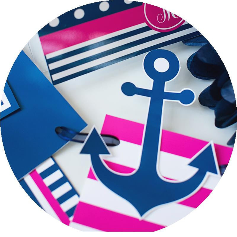 Preppy Nautical Hot Pink and Navy Blue - Full Collection {UPRINT}