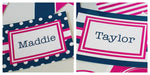 Multipurpose Labels Preppy Nautical Hot Pink and Navy Blue by UPRINT