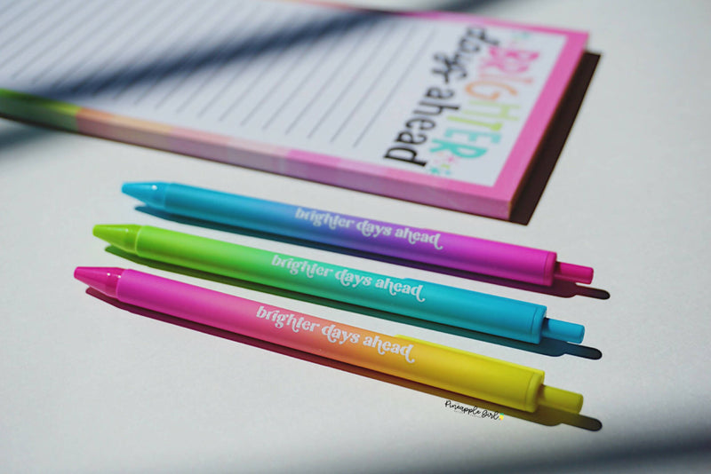Brighter Days Ahead | Pen Set | The Pineapple Girl Design Co. | Hey, TEACH!