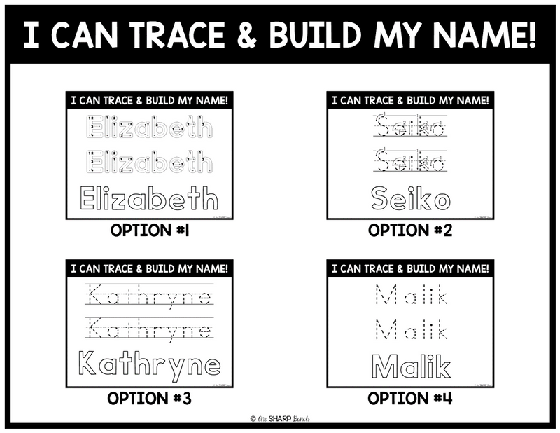 Name Practice Trace & Build Mats Editable Name Tracing & Writing Name Activities