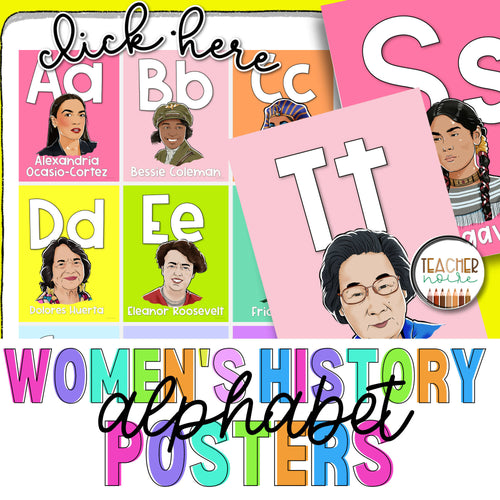 Women's History Alphabet Posters by Teacher Noire