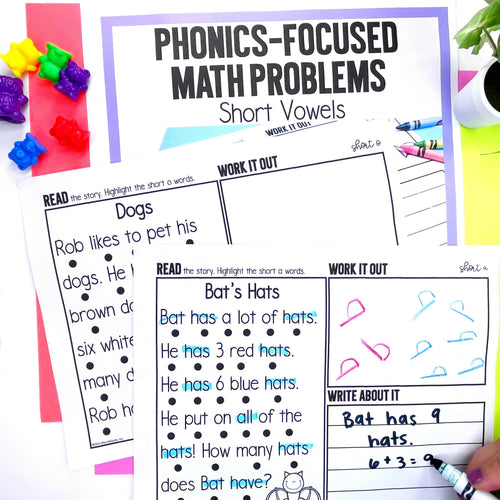 Phonics Focused Math Problems Bundle by Miss DeCarbo