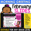 February Winter Morning Meeting Slides Daily Agenda Morning Greeting EDITABLE