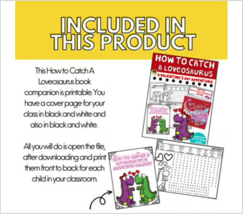 How to Catch A Loveosaurus Book Companion & Writing Craft | Printable Teacher Resources | Tales of Patty Pepper