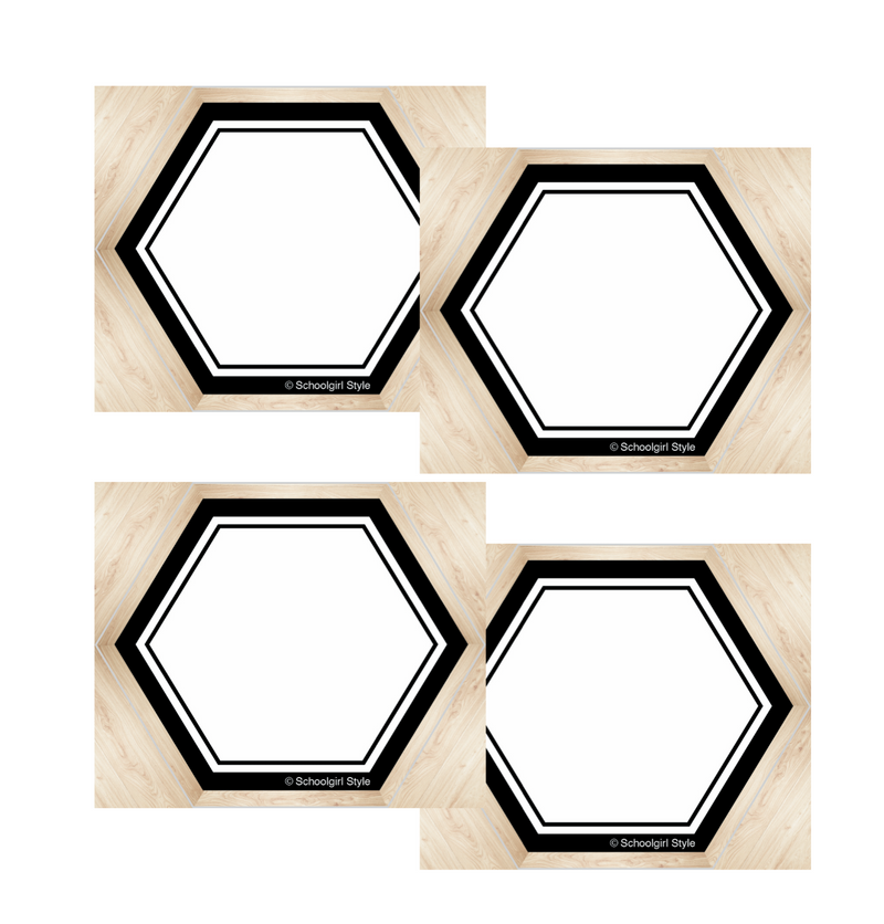 Simply Boho Hexagon Name Tags by UPRINT