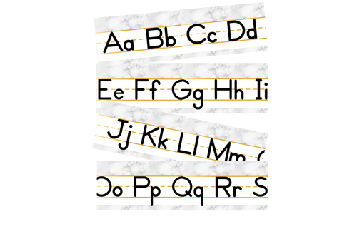 Simply Boho Alphabet Line Manuscript Mini Bulletin Board Set by UPRINT