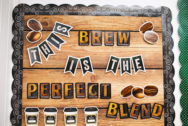 This Brew is the Perfect Blend Bulletin Board Set | Classroom Decor | Industrial Cafe | UPRINT | Schoolgirl Style