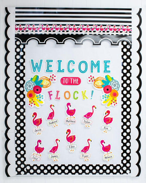 Schoolgirl Style - Simply Stylish Tropical "Welcome to the Flock" Bulletin Board Set