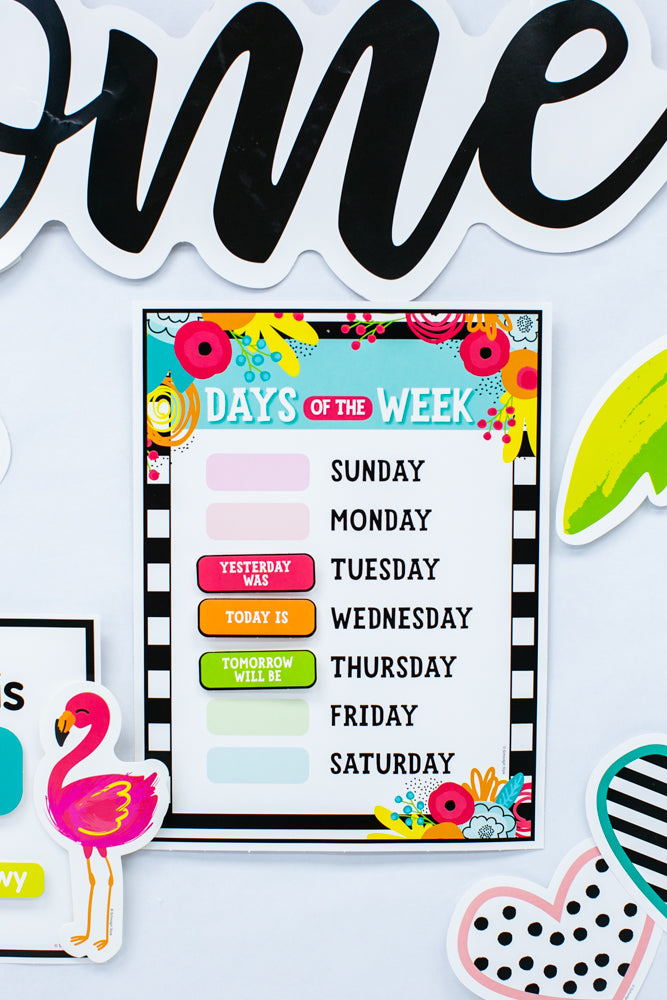 Calendar Bulletin Board Set Simply Stylish | Tropical Pineapple | UPRINT | Schoolgirl Style
