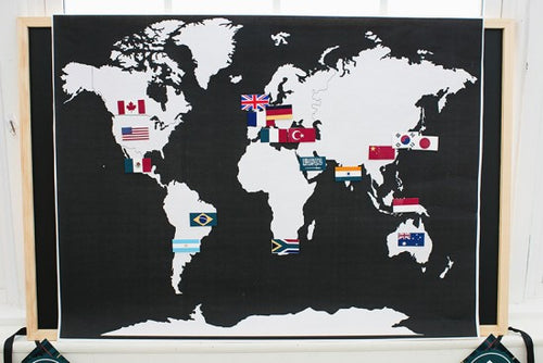 World Map and Continents Cut Out World Traveler by UPRINT