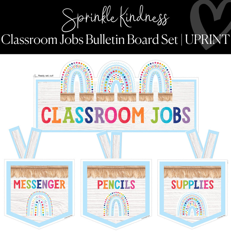 Printable Classroom Job Bulletin Board Set Spinkle Kindness by UPRINT