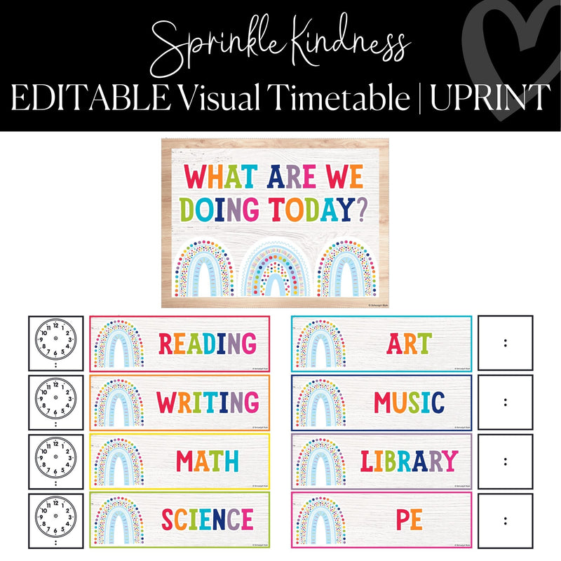 Editable Visual Timetable Classroom Management Sprinkle Kindness by UPRINT