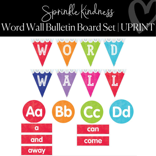 rainbow word wall bulletin board set