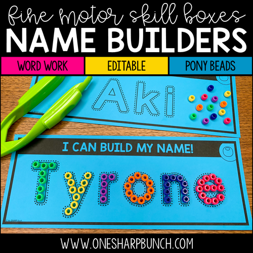 Fine Motor Skill Boxes Name Builders Pony Beads by One Sharp Bunch
