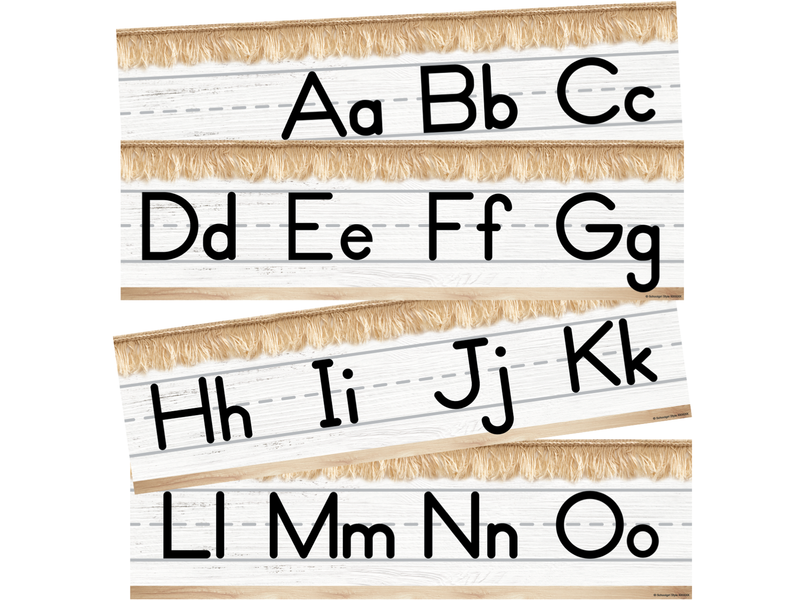 Schoolgirl Style - Simply Stylish Boho Rainbow Alphabet Line: Manuscript Mini Bulletin Board Set {UPRINT}