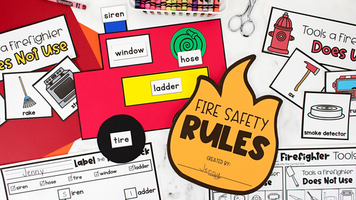 Fire Safety Week Bundle Fire Safety Crafts | Printable Classroom Resource | One Sharp Bunch