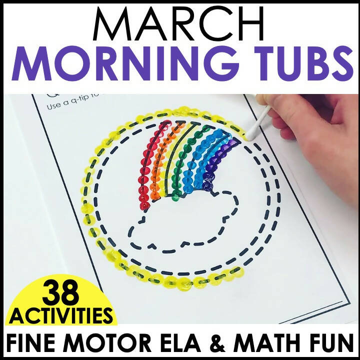 March Morning Tubs Fine Motor ELA and Math Fun by Differentiantal Kindergarten Marsha McQuire