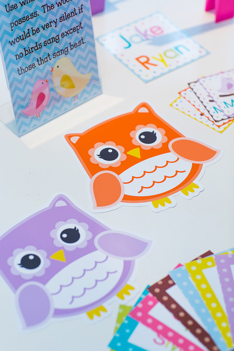 Scalloped Cut Out Bright Owls by UPRINT