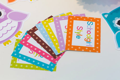 Polka Dot and Chevron Labes Bright Owls by UPRINT