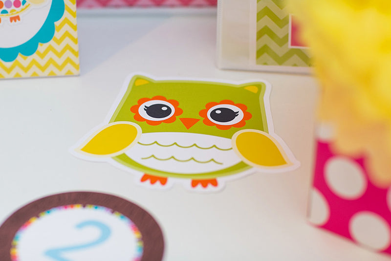 Bright Colorful Owl Cut Outs {UPRINT}