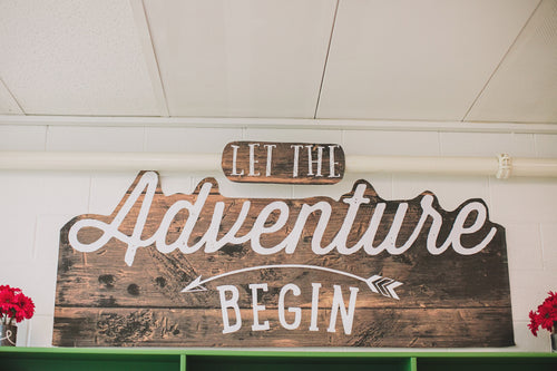 "Let the Adventure Begin" Sign Happy Camper by UPRINT