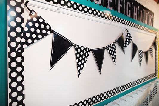 Pennant Banner Chalkboard and Polka Dot by UPRINT