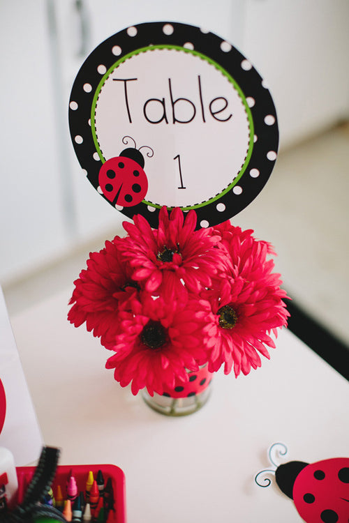 Table Center Signs Lovely Ladybugs by UPRINT