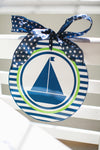 Preppy Nautical Lime Green & Navy Blue Table/Center Signs