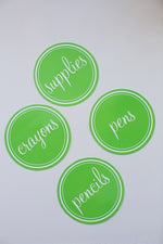 3 inch Round Labels | Preppy Nautical Lime Green & Navy Blue | UPRINT | Schoolgirl Style